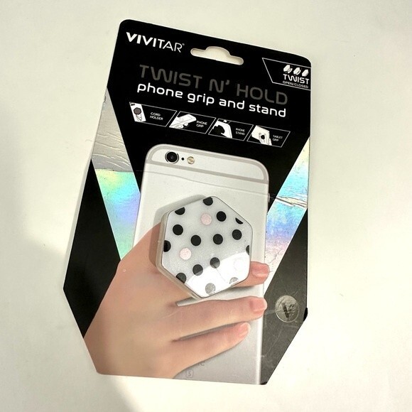 Vivitar Twist N' Hold Polka Dot Phone Grip And Stand Brand New - Picture 6 of 6